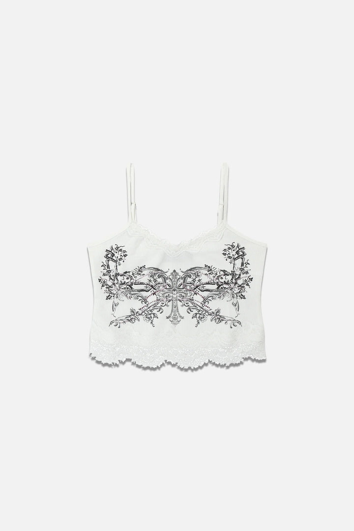 Women Lace Camisole with Floral Print StylebySassy