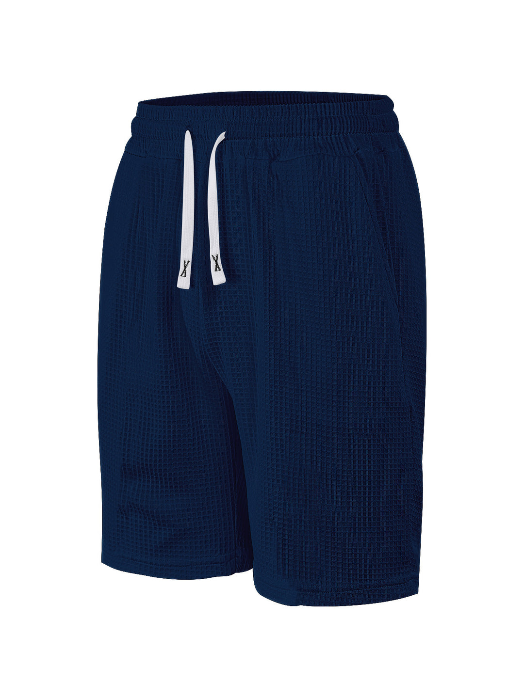 Men's breathable waffle pajama shorts with elastic comfort waistband, drawstring, and side pockets StylebySassy