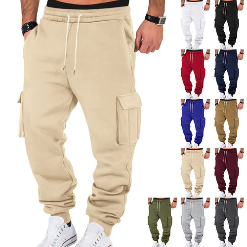 Men's Cargo Jogging Pants with Drawstring, Side Pockets, and Elastic Cuffs StylebySassy