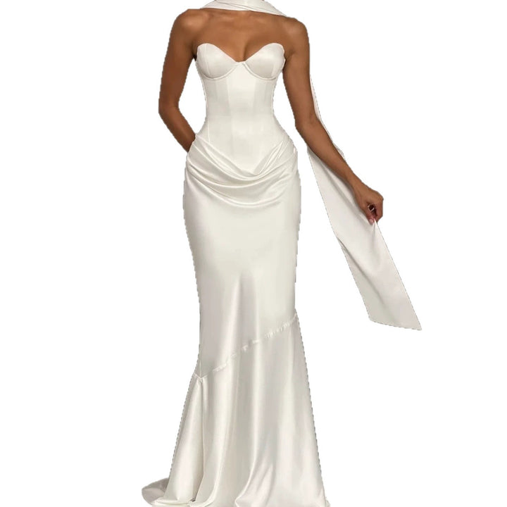 Ladies Glamorous Evening Dress with Fitted Corset Look StylebySassy
