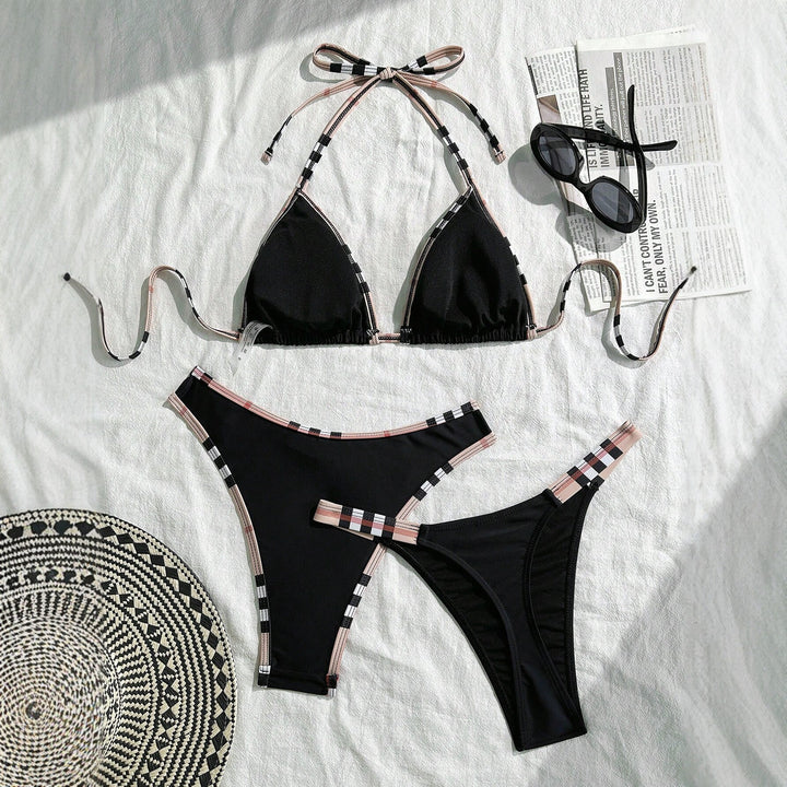 Women's triangle bikini with texture and fashionable accents StylebySassy