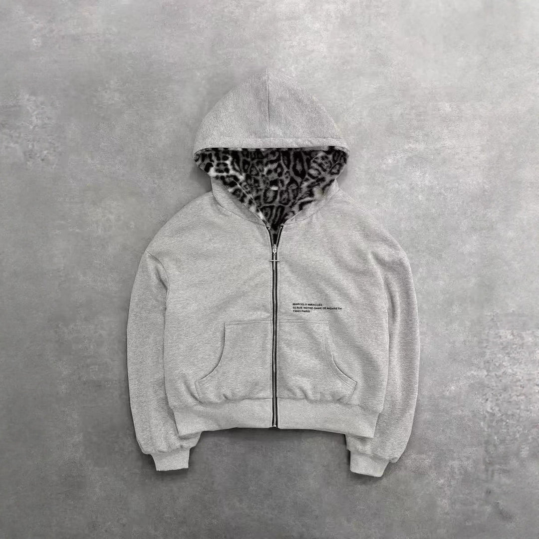 Unisex padded hooded jacket short cut with cross zipper StylebySassy