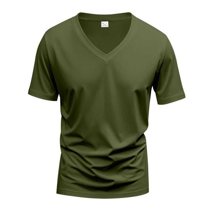 Men's V-neck functional shirt made of lightweight interlock with a fitted cut StylebySassy