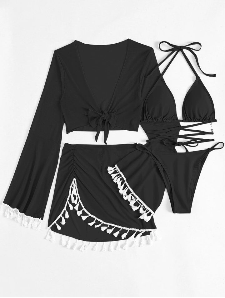 Women's Bathing Set with Charming Fringes StylebySassy