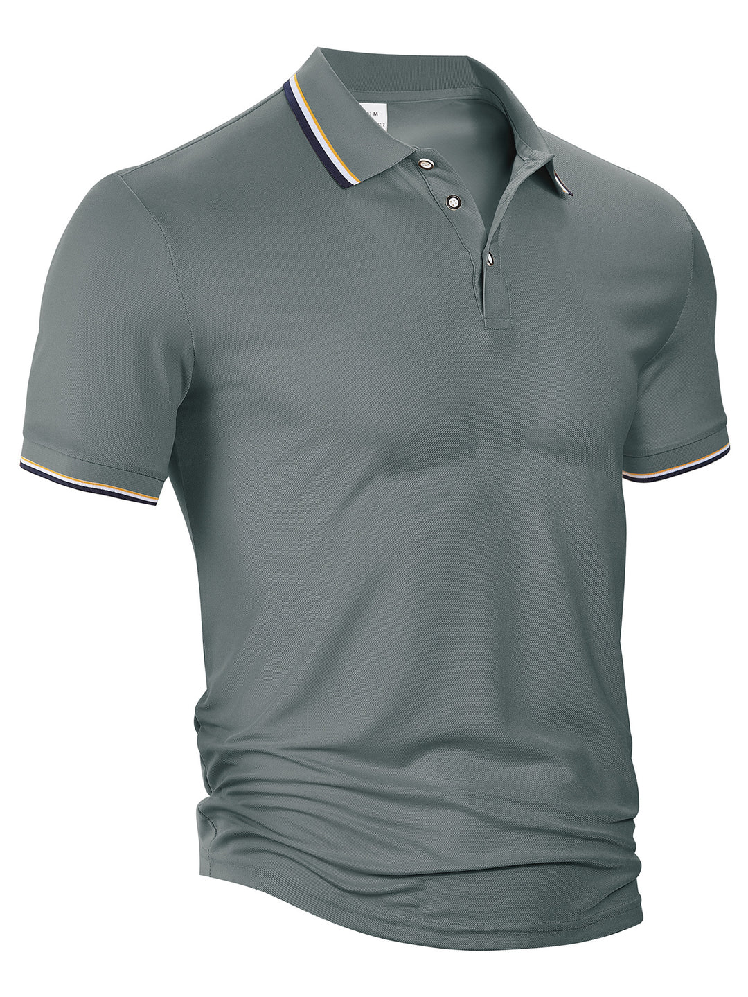 Men's classic polo shirt made of piqué with contrasting stripes at the collar StylebySassy