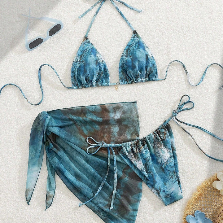 Women Triangle Bikini with Floral Design StylebySassy