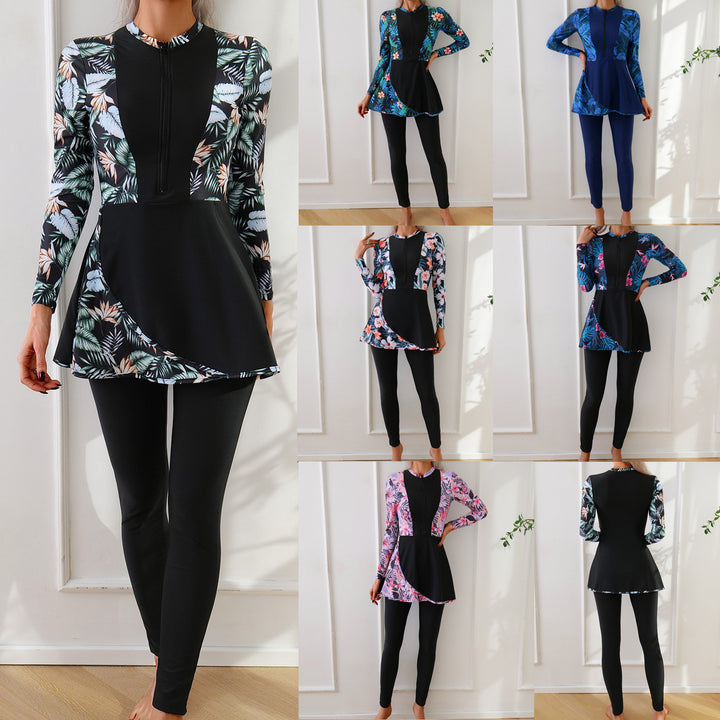 Ladies Sporty Long Sleeve Swimsuit with Elegant Tunic Look StylebySassy