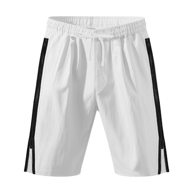 Men's lightweight training shorts with elastic drawstring waistband, side ventilation zippers, and slash pockets StylebySassy