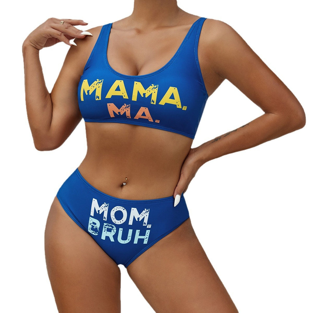Women's sporty bikini set with humorous lettering StylebySassy