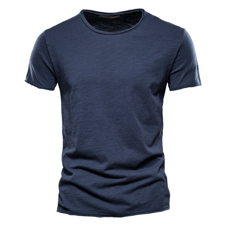 Men's lightweight cotton shirt with round neckline and slim fit StylebySassy