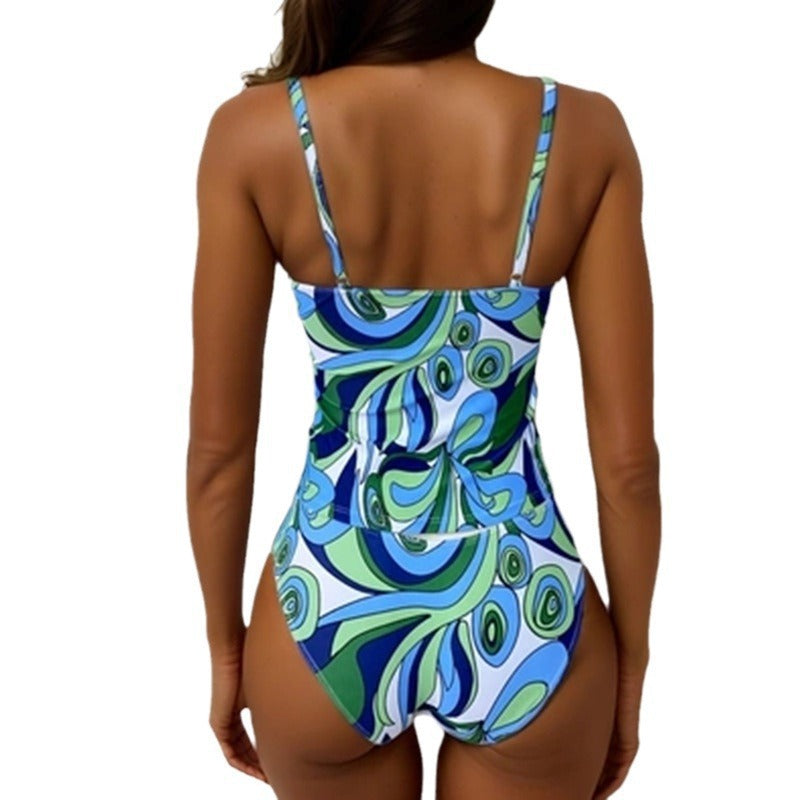 Women's one-piece swimsuit with fashionable floral print StylebySassy
