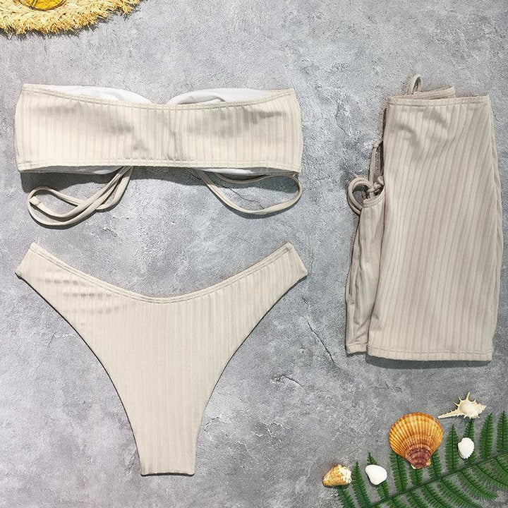 Ladies Bandeau Bikini with Wrap Skirt StylebySassy
