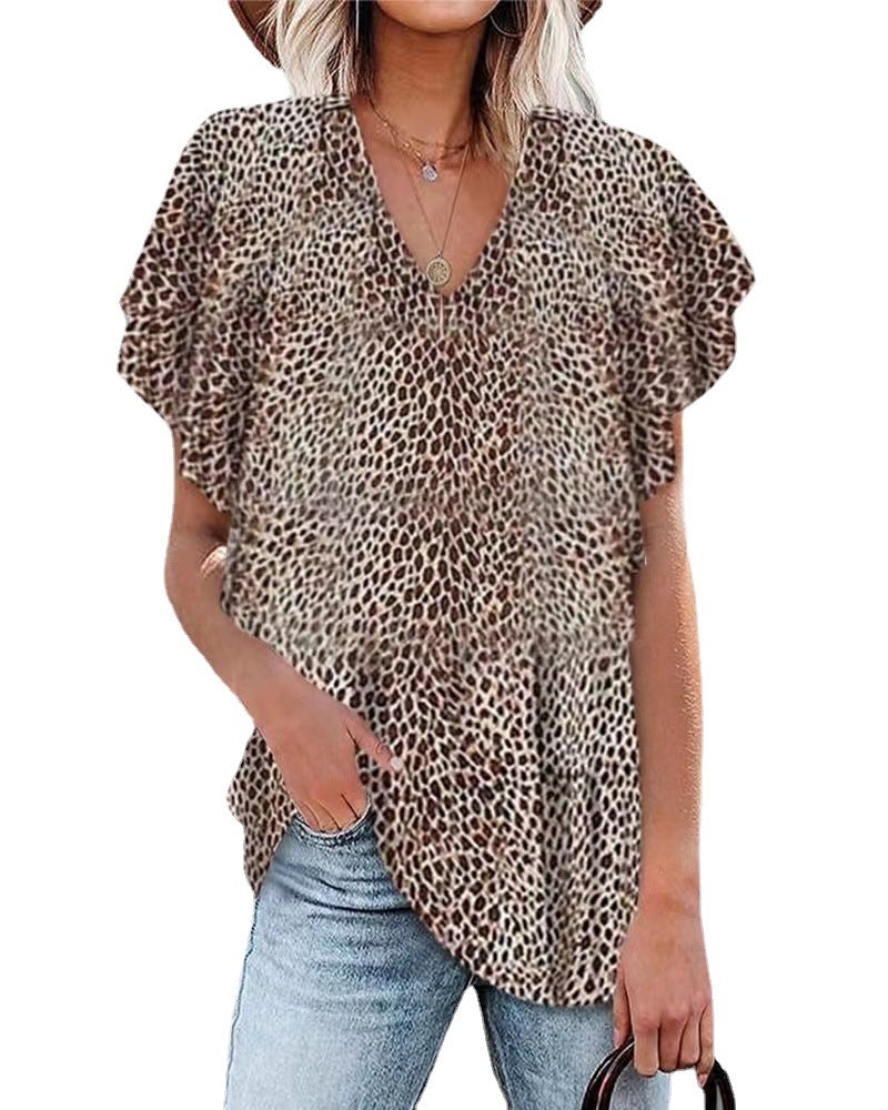 Women nan relaxed-fit blouse tunic with V-neck, layered sleeves and flattering hemline StylebySassy
