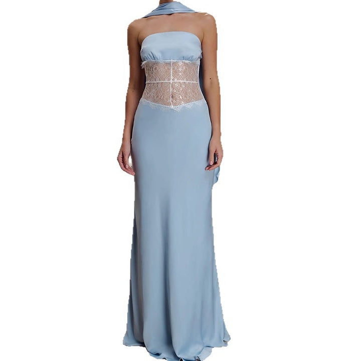 Ladies High-Quality Evening Dress with Floral Lace Top StylebySassy