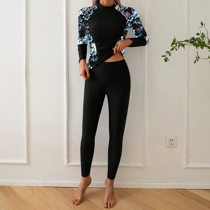 Women's Long Sleeve Rashguard with Floral Design StylebySassy