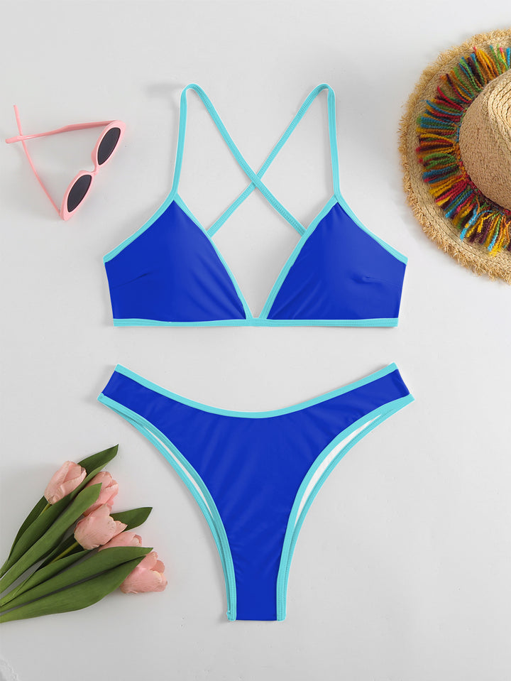 Women's Triangle Bikini with X-Strap Design StylebySassy