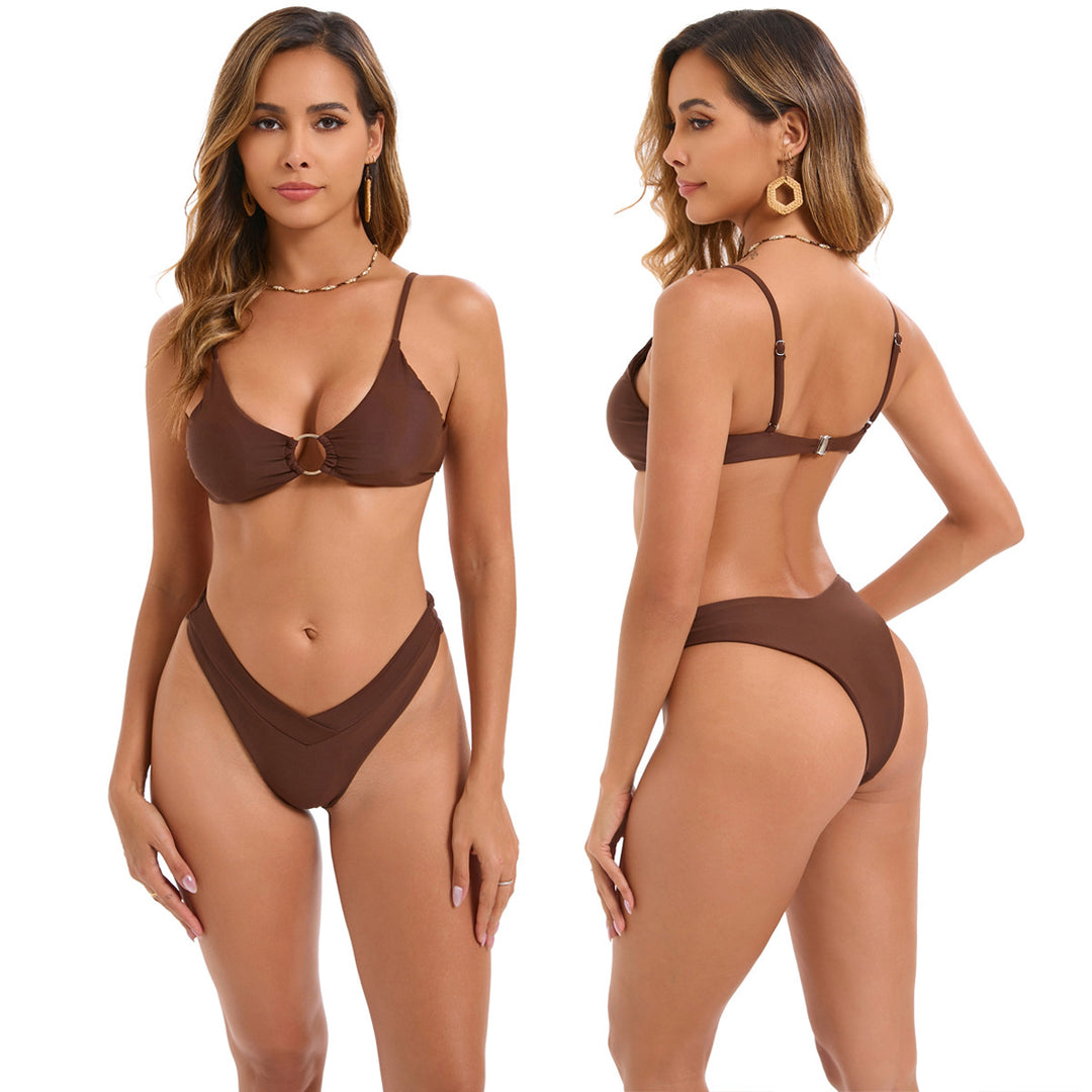Women's Triangle Bikini with Fashionable Ring Detail StylebySassy