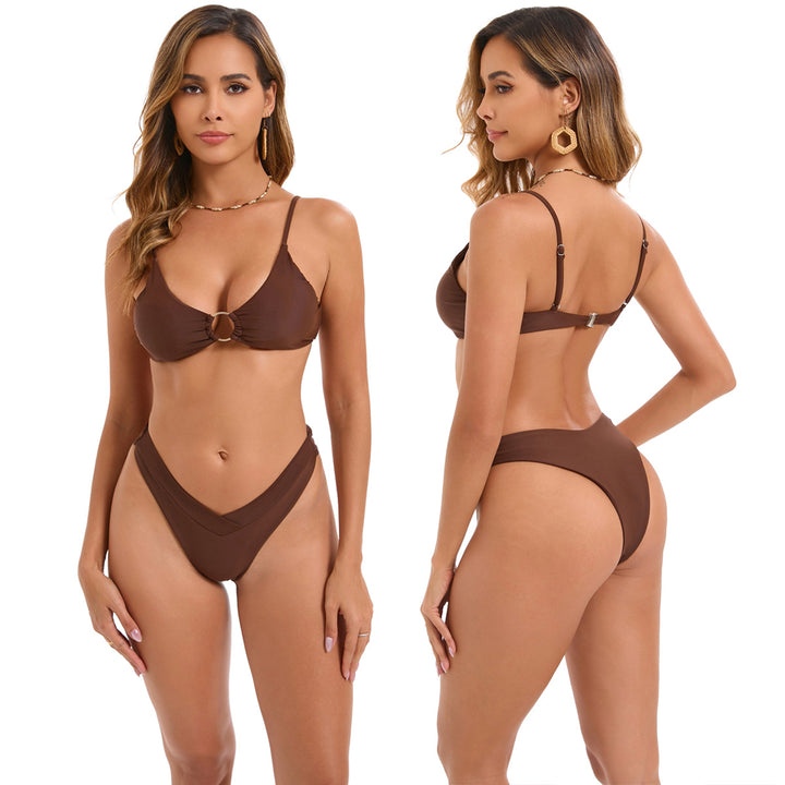 Women's Triangle Bikini with Fashionable Ring Detail StylebySassy