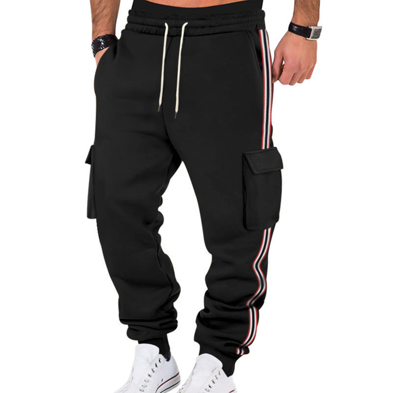 Men's casual cargo jogging pants with drawstring and flap pockets StylebySassy