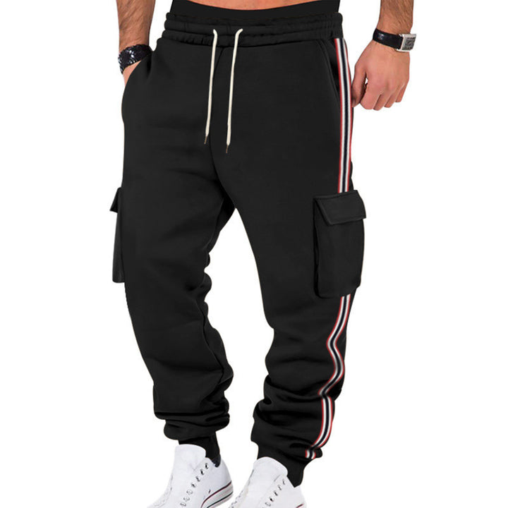 Men's casual cargo jogging pants with drawstring and flap pockets StylebySassy