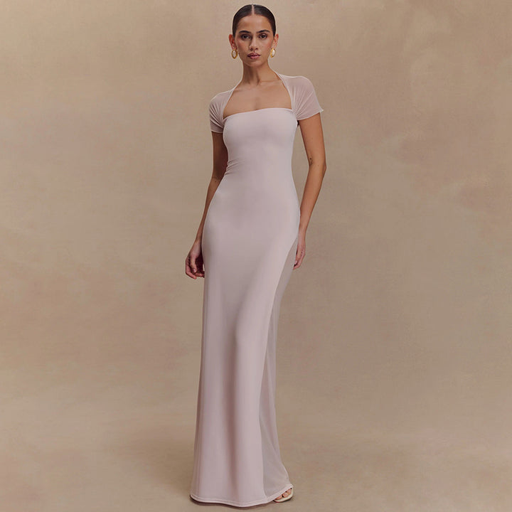 Women's elegant maxi dress with off-shoulder ruching StylebySassy