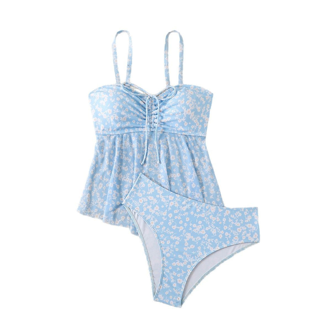 Women slightly tailored tankini with floral pattern StylebySassy