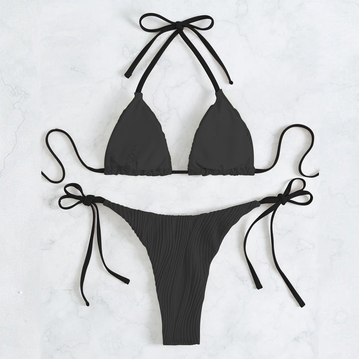 Women's Triangle Bikini Set with Elegant Ruffle Detail StylebySassy