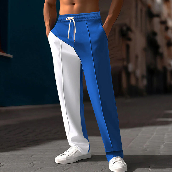Men's casual jogging pants with asymmetric cut and elastic waistband StylebySassy