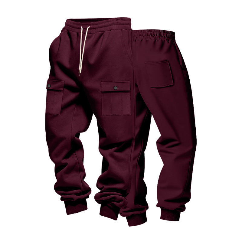 Men's cargo joggers with flap pockets, drawstring waistband, and ribbed ankle cuffs StylebySassy