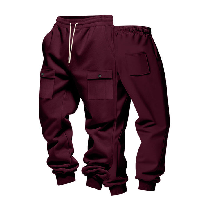 Men's cargo joggers with flap pockets, drawstring waistband, and ribbed ankle cuffs StylebySassy