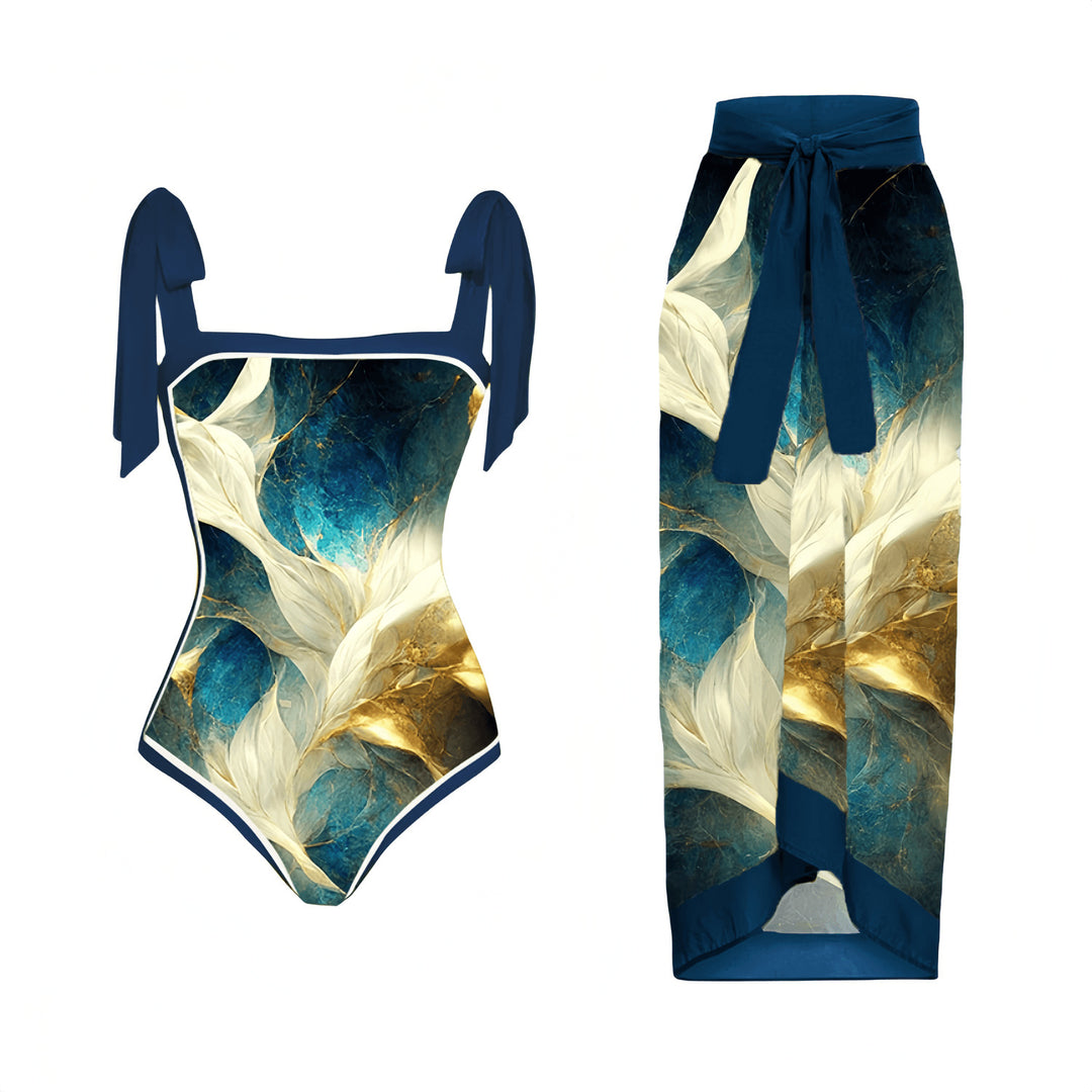 Women's Elegant Swimsuit with Matching Wrap Skirt StylebySassy