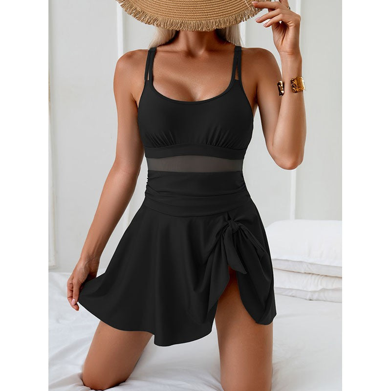 Ladies elegant swimsuit with ruffled skirt StylebySassy