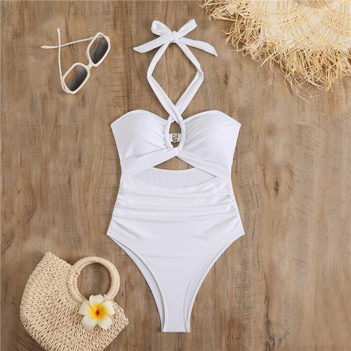 Women's one-piece swimsuit with playful wrap design StylebySassy
