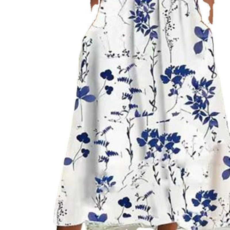 Ladies' airy A-line midi dress with lace sleeves, side pockets, and round neckline StylebySassy