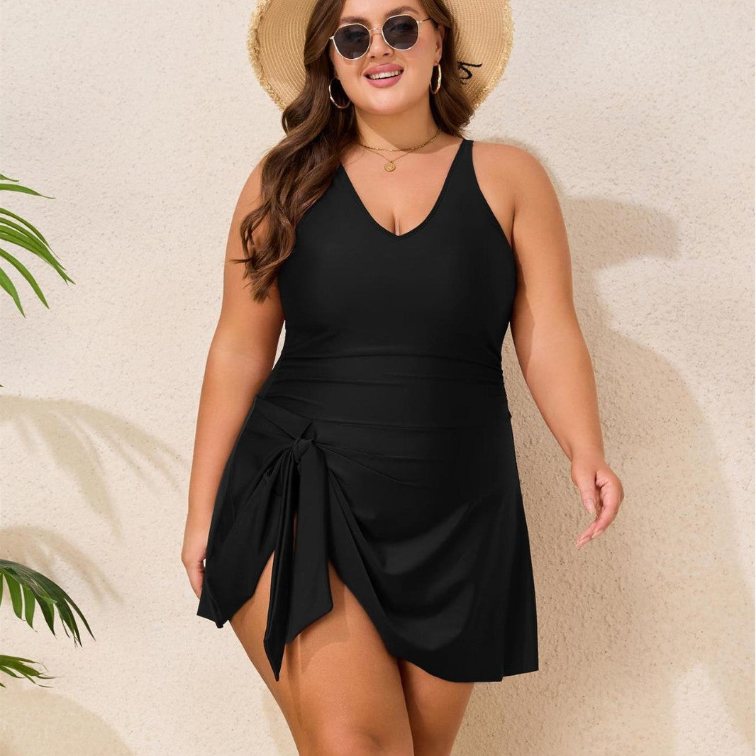 Women's Flowing Swimsuit with Wrap Look StylebySassy