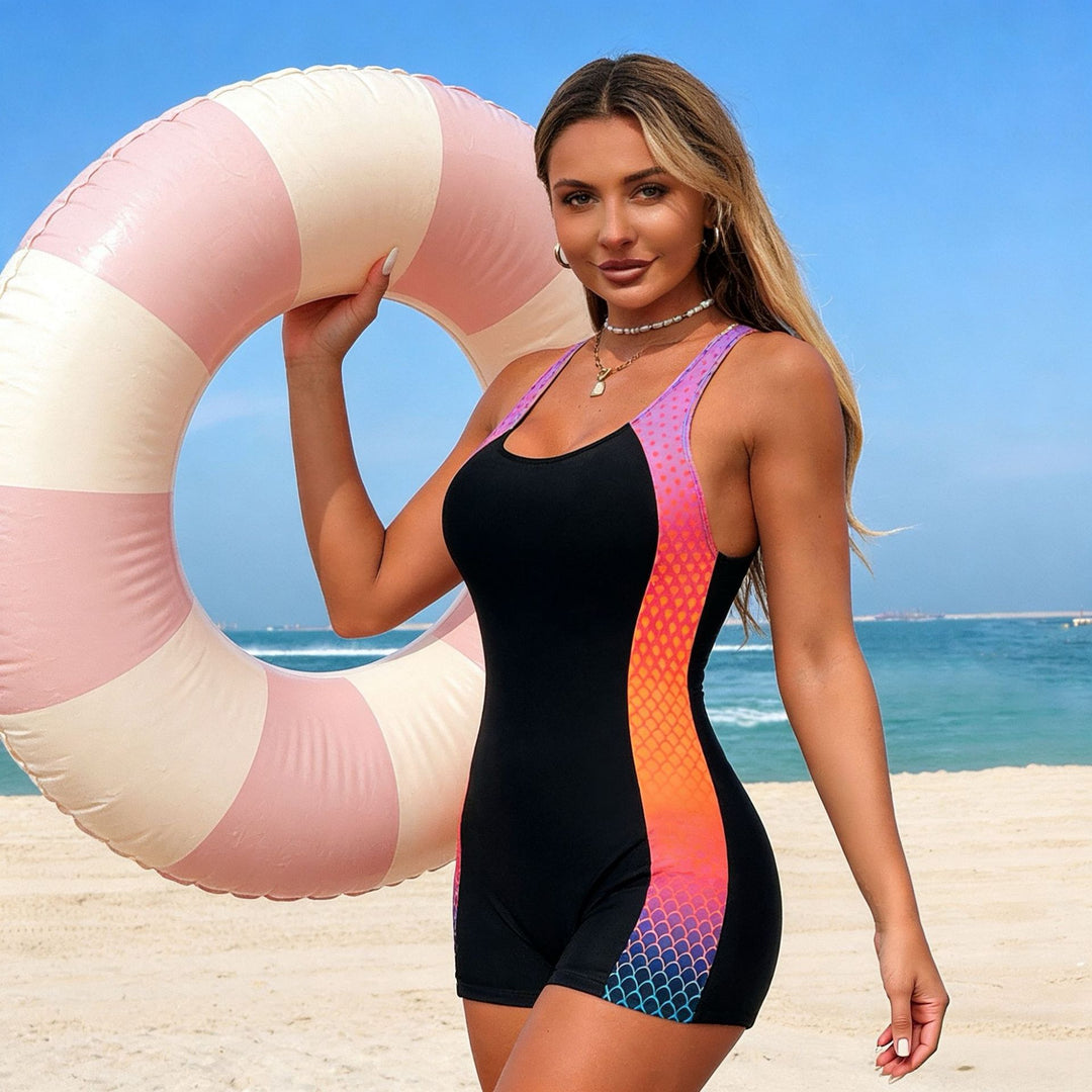 Women’s Sporty Swimsuit with Exciting Graphic Design StylebySassy