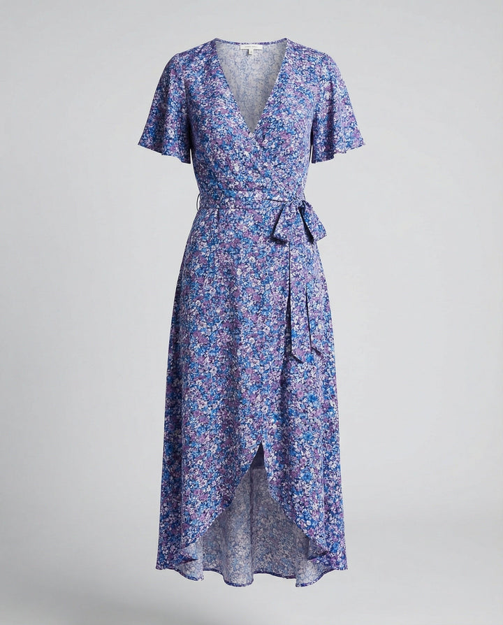 Ladies Flower Dress Midi with Belt
