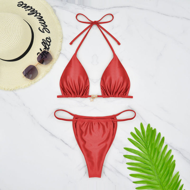 Women Triangle Bikini with glossy material StylebySassy