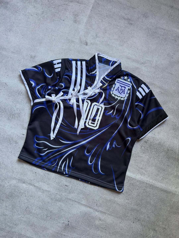 Ladies sporty cropped football jersey StylebySassy