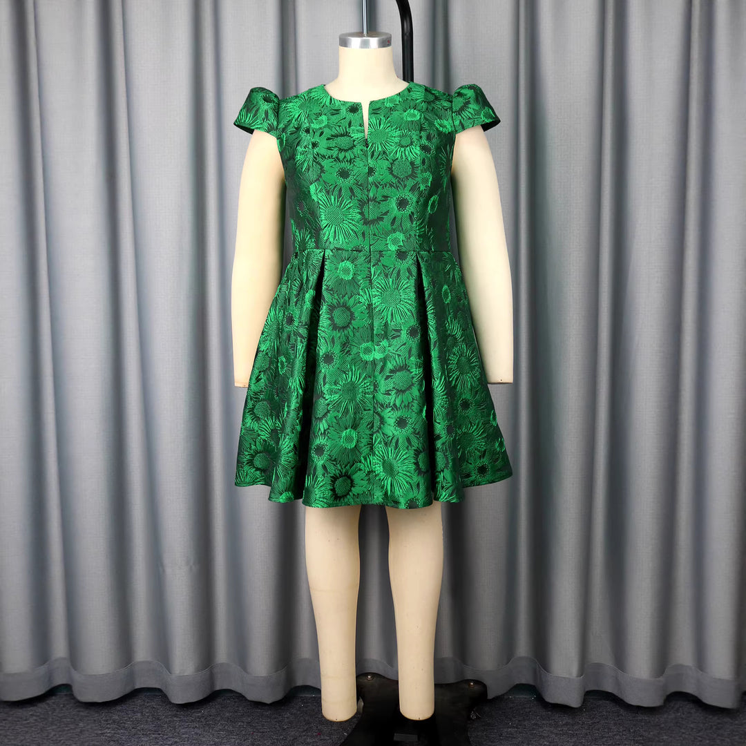 Ladies Elegant A-Line Dress with Floral Pattern StylebySassy