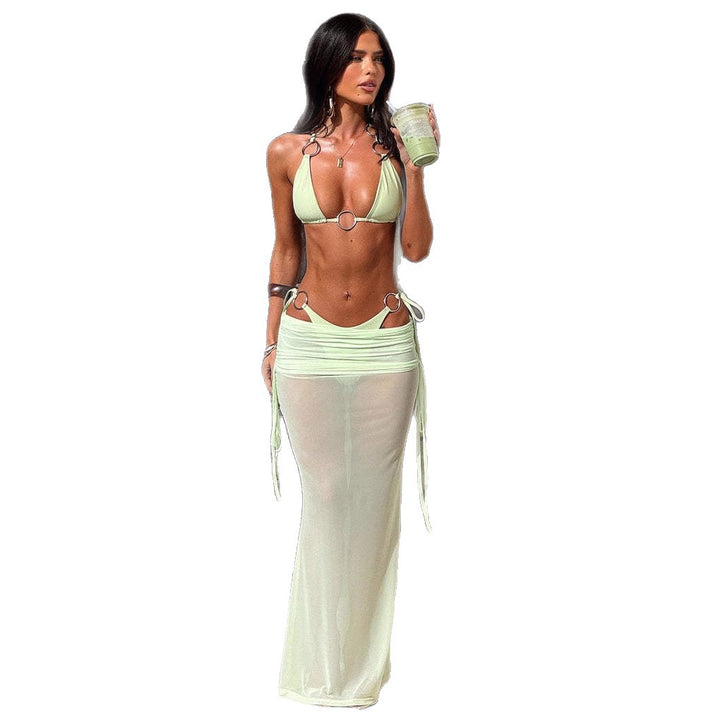 Women's Bikini Set with Transparent Cover-Up and Refined Details StylebySassy