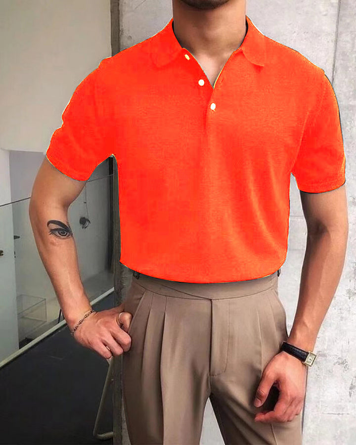 Men's nano Premium fine knit polo shirt with open shirt collar and subtle button placket StylebySassy