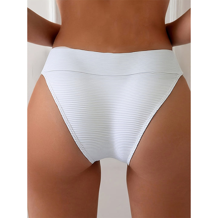 Ladies High-Cut Bikini Bottom with Textured Fabric StylebySassy