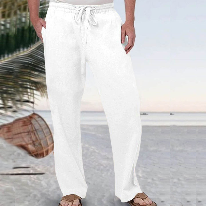 Men's soft lounge pants made of cotton jersey with elastic drawstring waistband and side pockets StylebySassy