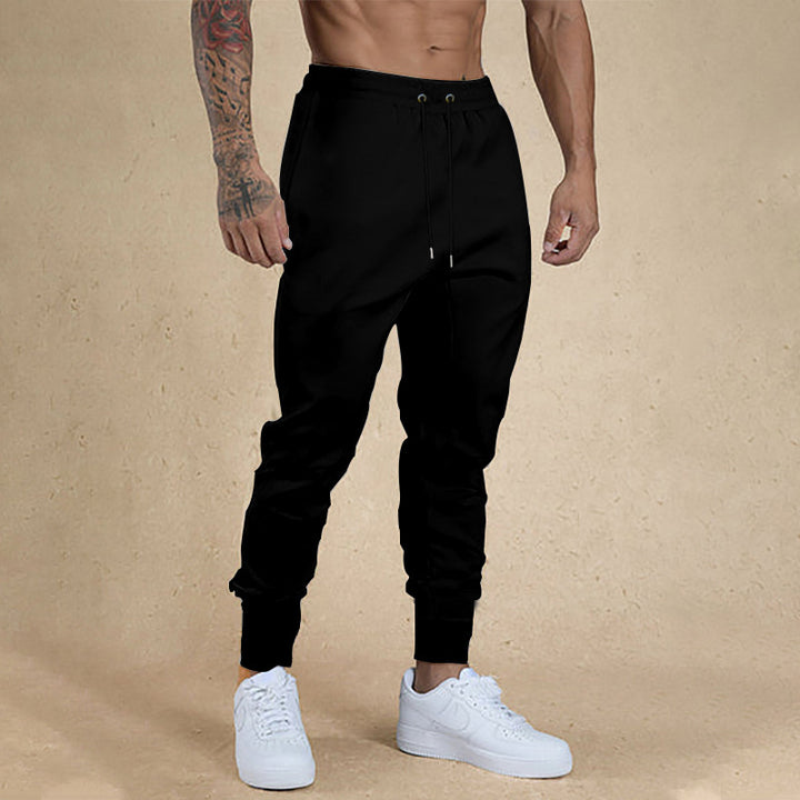 Men's nano athletic terry jogging pants with high waistband drawstring and tapered ribbed cuffs StylebySassy