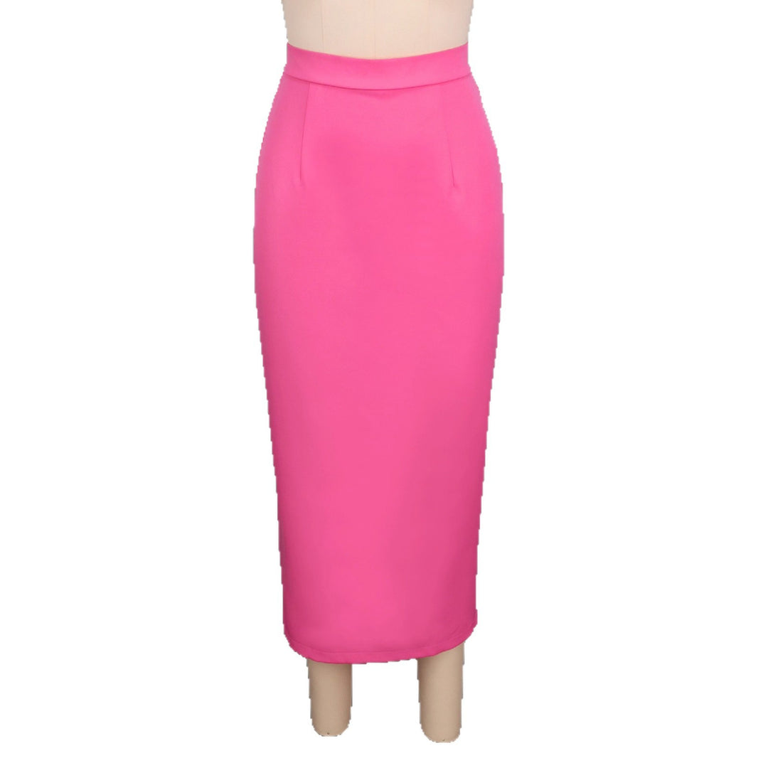 Women elegant pencil skirt with high waistband and pocket details StylebySassy