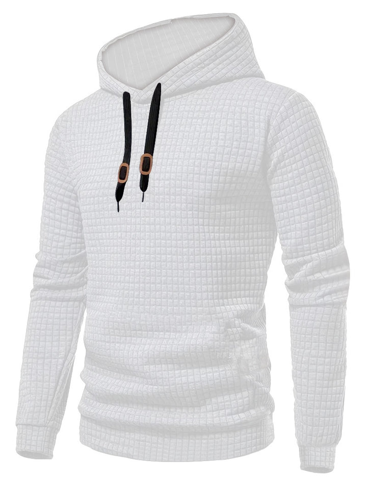 Men's quilted hoodie with rectangular quilting, drawstring and ribbed cuffs StylebySassy