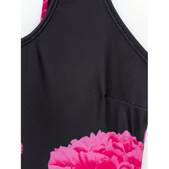 Women's one-piece swimsuit with floral overlay StylebySassy