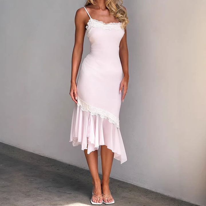 Women Sexy Wrap Dress with Lace Accents StylebySassy