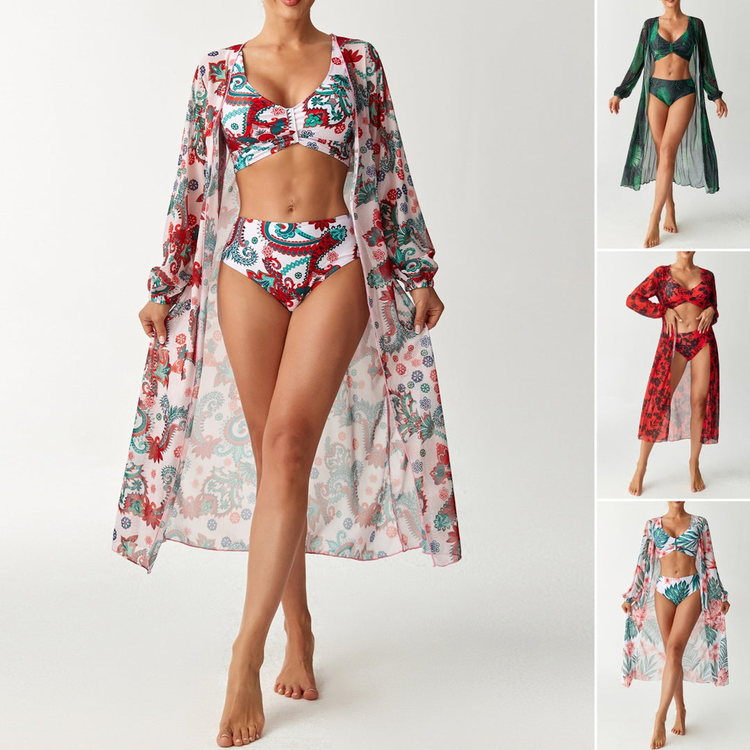 Women's Transparent Beach Dress with Floral Pattern StylebySassy